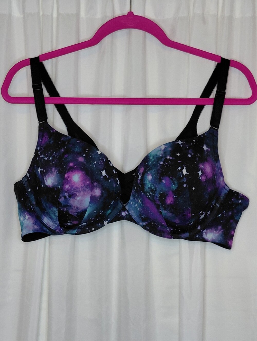 Torrid 44B XO Galaxy Green Print Underwire Bra - Black & Purple